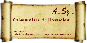 Antonovics Szilveszter névjegykártya