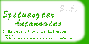 szilveszter antonovics business card